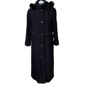Vintage Sequence fur trim long winter coat 8
